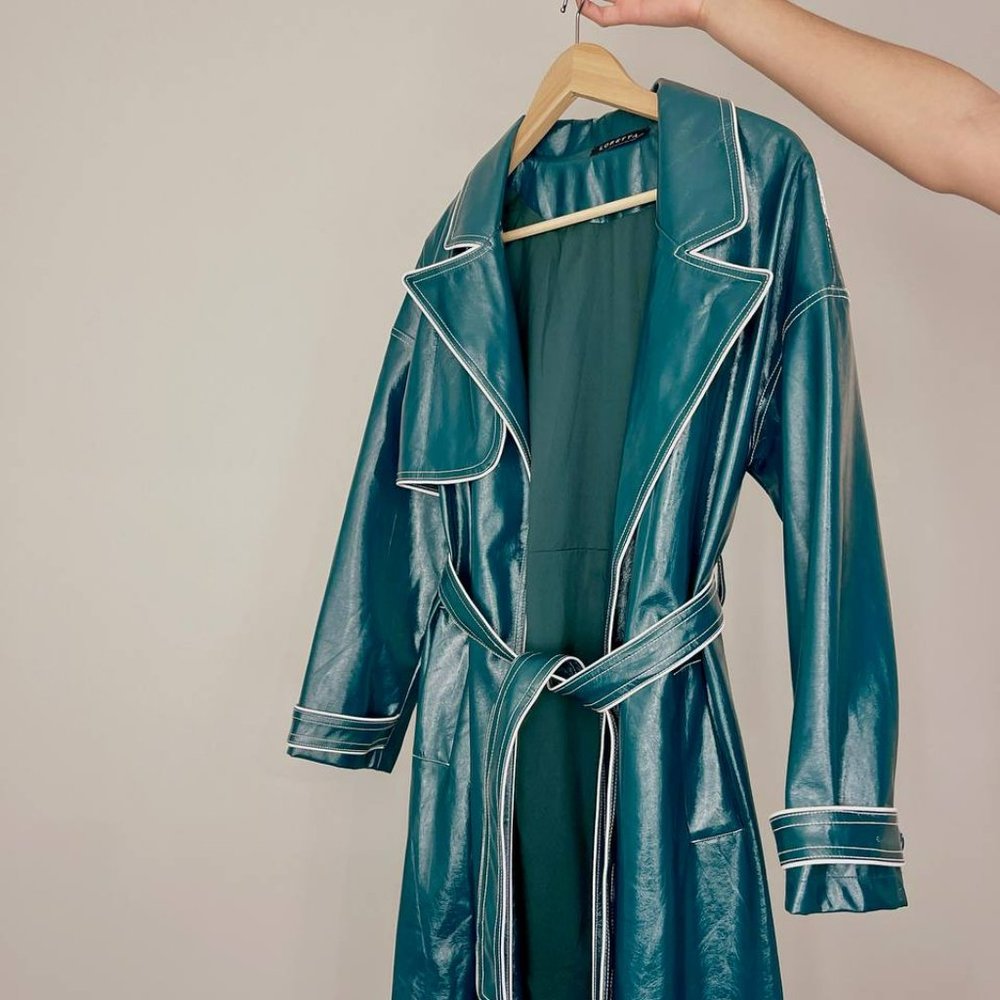 Green long jacket - Picture 6 of 7